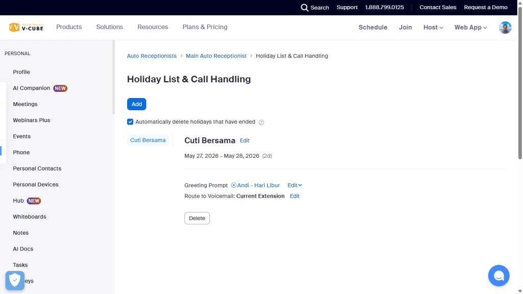 Closed Hours Zoom Phone Auto Receptionist
