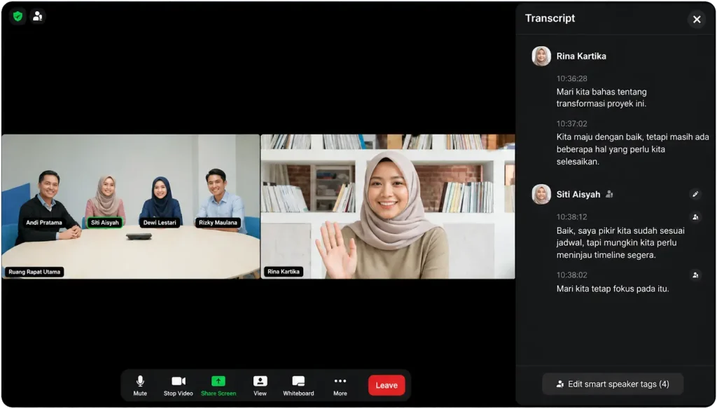 Zoom Rooms - smart name tags